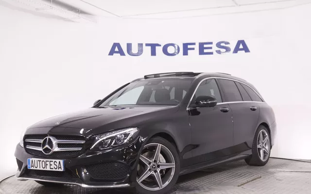 Mercedes-benz C 220 CLASE C C220D ESTATE AMG LINE AUTO 170CV 5P # CUERO, TECHO ELEC DOBLE, NAVY, PARKTRONIC