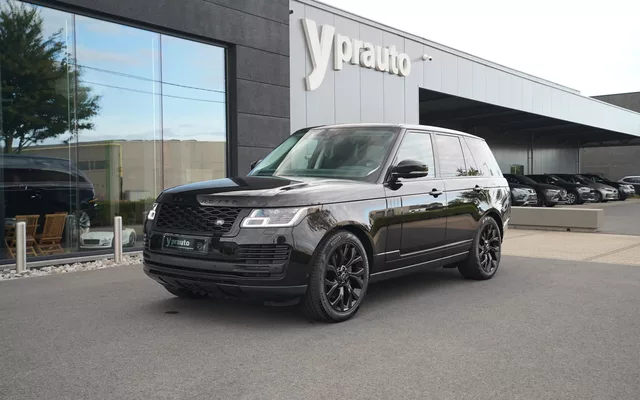 LAND ROVER RANGE ROVER 3.0 SDV6 VOGUE Full Black Lichte vracht mogelijk Panorama Verwarmde Gekoelde zetels 21″Alu Trekhaak ACC AppleAndroid Memory GPS Camera Meridian sound Blind Spot