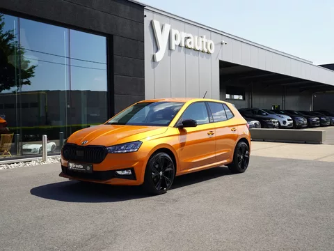 Skoda Fabia 1.0i Blackline Digitaal dashboard airco Lane assist Front assist Pdc mooie combo Lamborghini oranje zwarte accenten Prijs kwaliteit top!